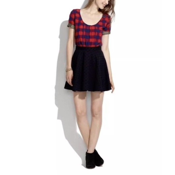 Madewell Dresses & Skirts - Madewell | Womens Size 2 Velvet Dot Black Skirt Polka Dots A-line Circular Swing